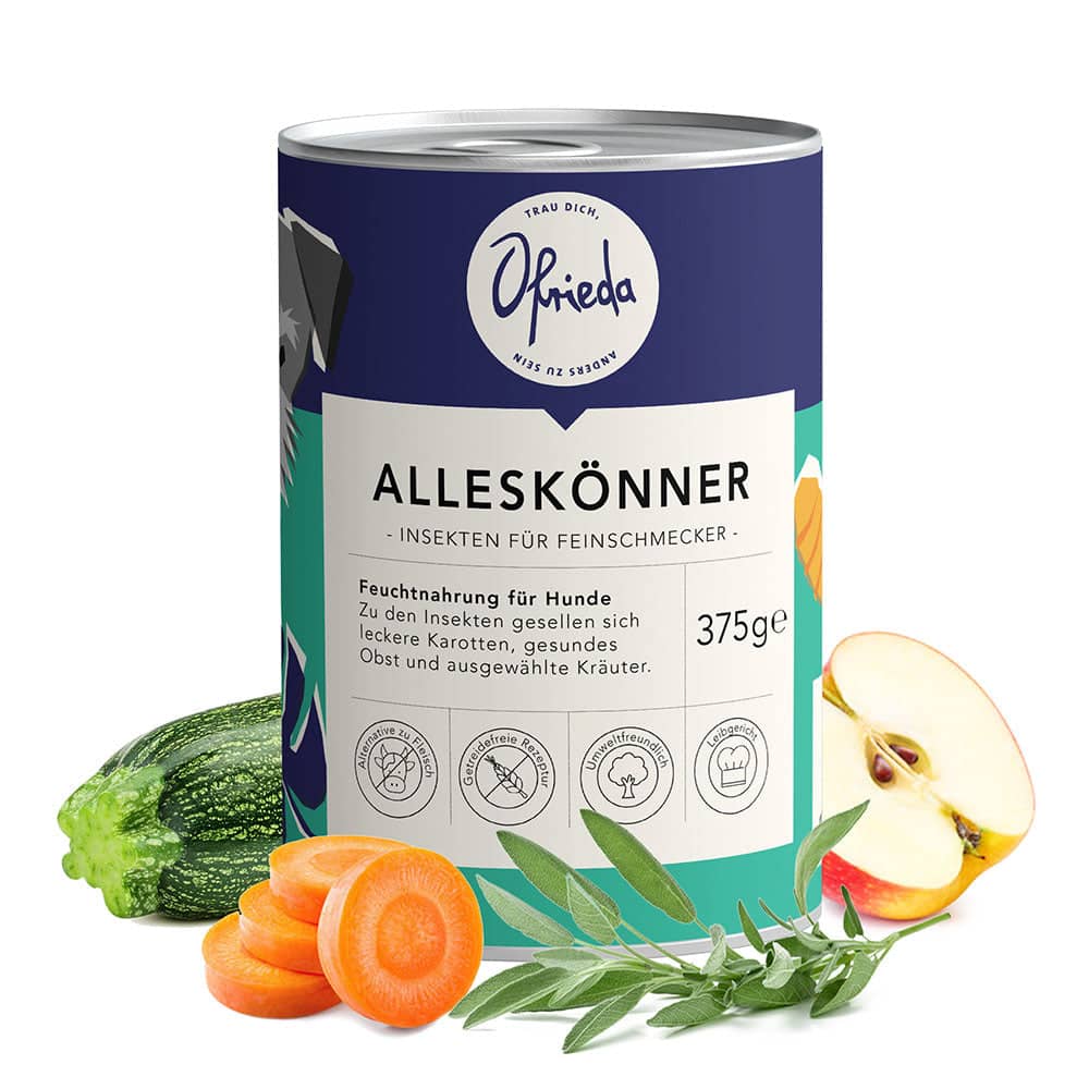 Hunde Nassfutter aus Insekten Ofrieda Alleskönner 375 g